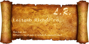 Leitgeb Richárd névjegykártya